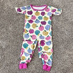 Little Sleepies Apple Print Kids Pajama Set - Pink and Blue